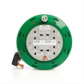 10M Cable Reel 10A 4 Socket Green