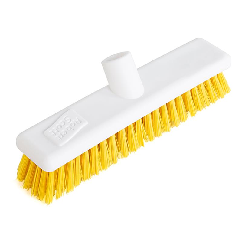 Plastic Broom Head 12" Stiff Bristle Yellow