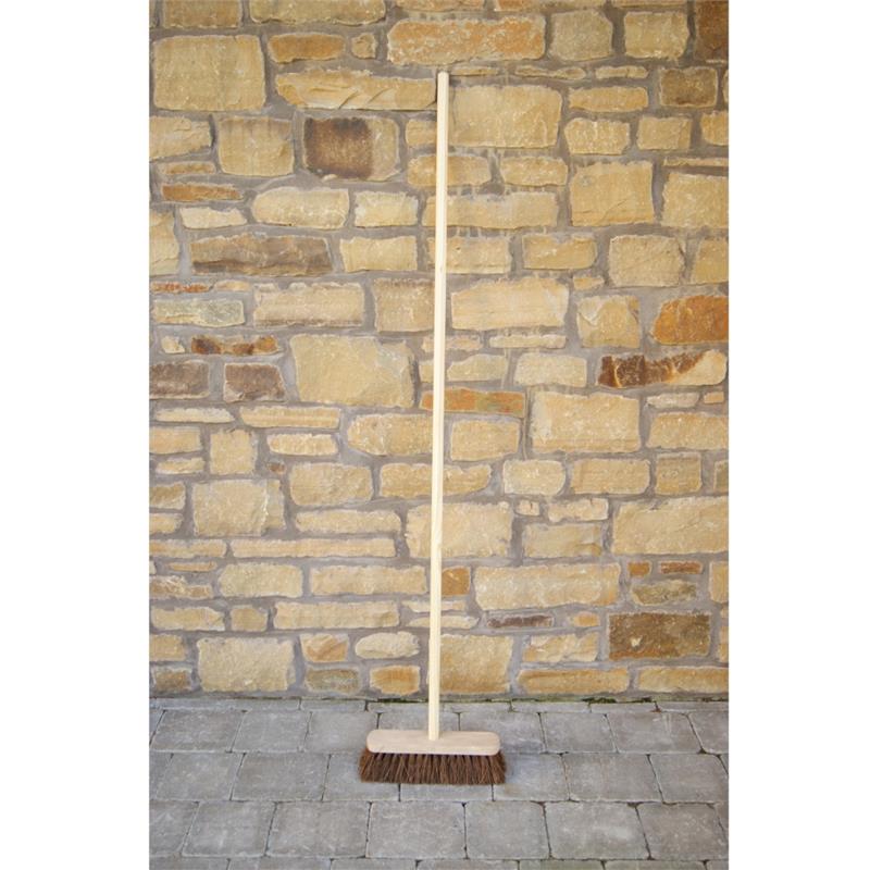 Wooden Broom Complete Stiff Bristles 12"