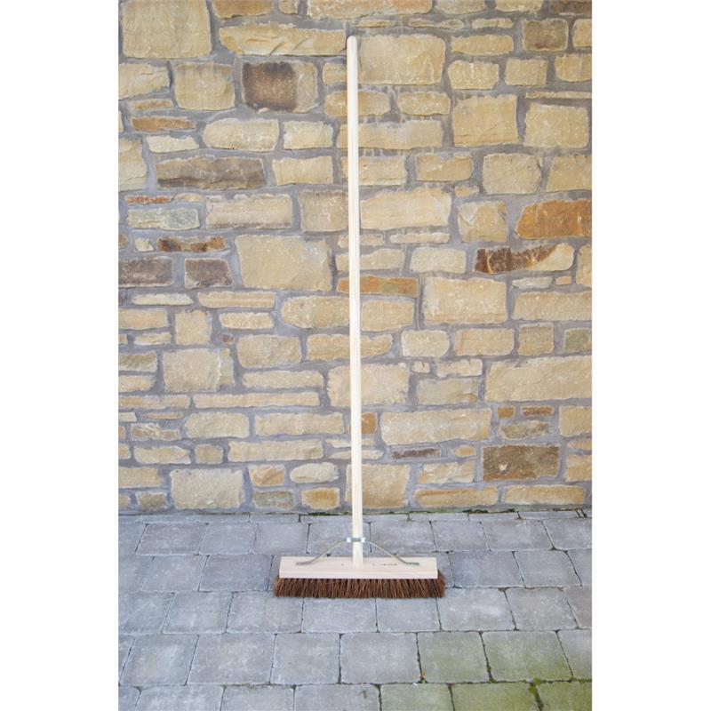 Wooden Broom Complete Stiff Bristles 18"