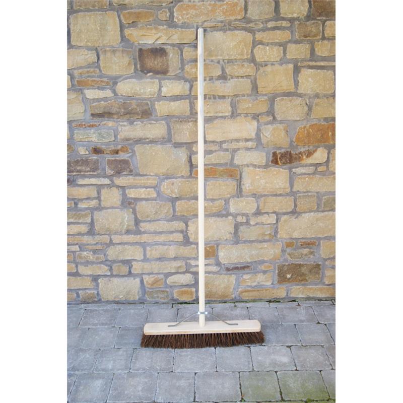 Wooden Broom Complete Stiff Bristles 24"